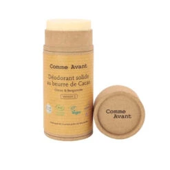 Déodorant Solide Bio - Citron & Bergamote - Au Beurre De Cacao - Comme Avant - 50g