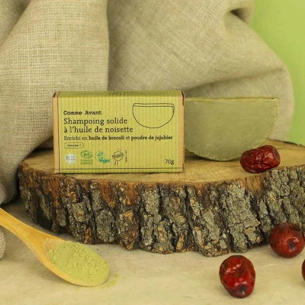 Shampoing Solide Naturel à L'huile De Noisette - Enrichie En Huile De Brocoli Et Poudre De Jujubier - Cheveux Colorés Et Fragilisés - Comme Avant - 70g 2 Shampoing Solide Naturel à L'huile De Noisette - Enrichie En Huile De Brocoli Et Poudre De Jujubier - Cheveux Colorés Et Fragilisés - Comme Avant - 70g – Image 2