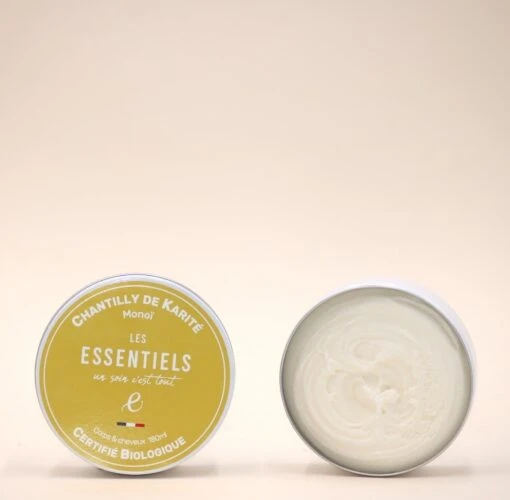 Chantilly De Karité - Monoï - Multi-usages - Savonnerie Les Essentiels - 180 ML -XOXO Cosmetique Magasin chantilly pour le corps monoi les essentiels